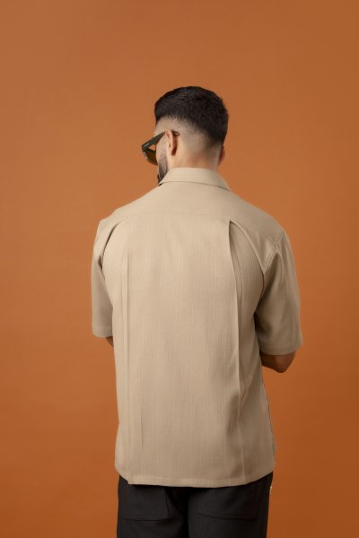 Beige Malai Linen Baggy Shirt