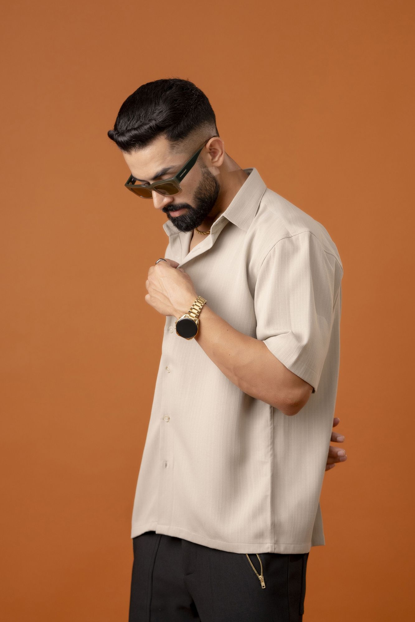 Malai Linen Baggy Shirt In Cream