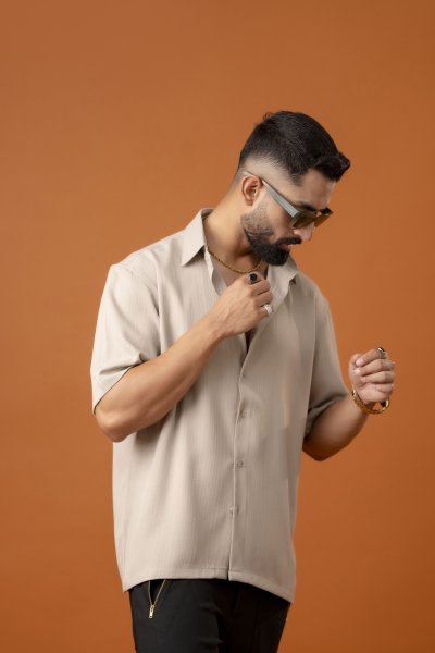 Malai Linen Baggy Shirt In Cream