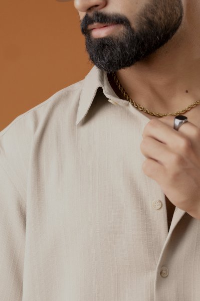 Malai Linen Baggy Shirt In Cream