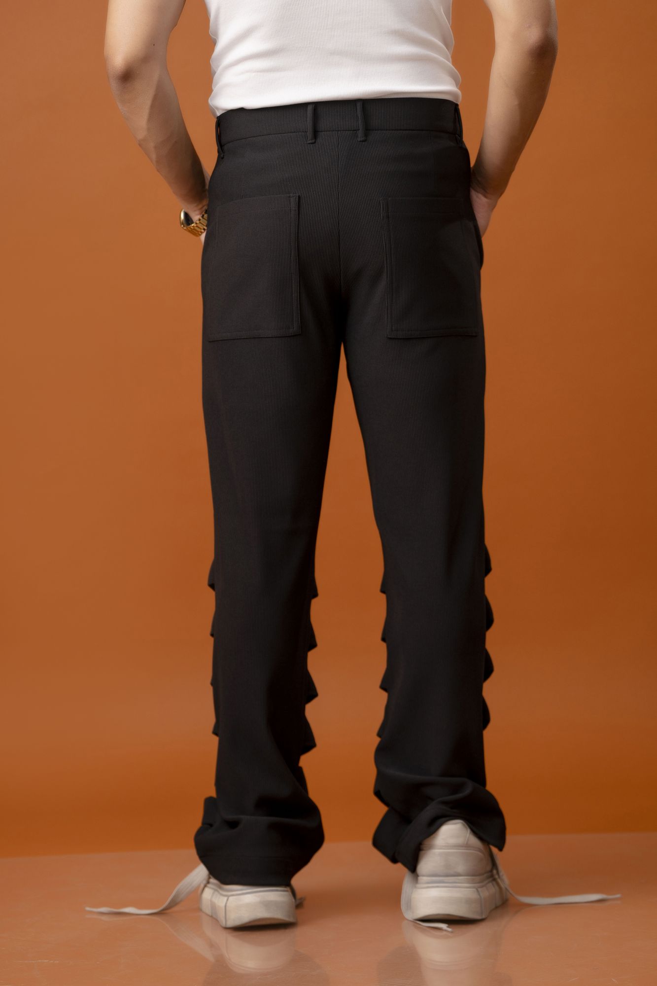 Belted Flared Baggy Pants