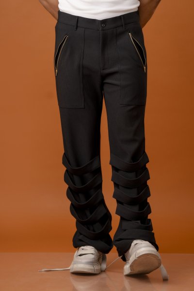 Belted Flared Baggy Pants