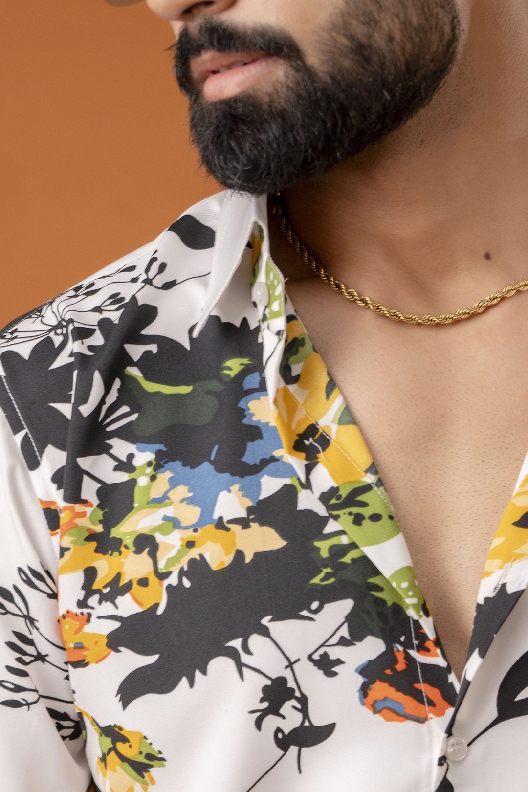 Flowing Printed Shirt In White