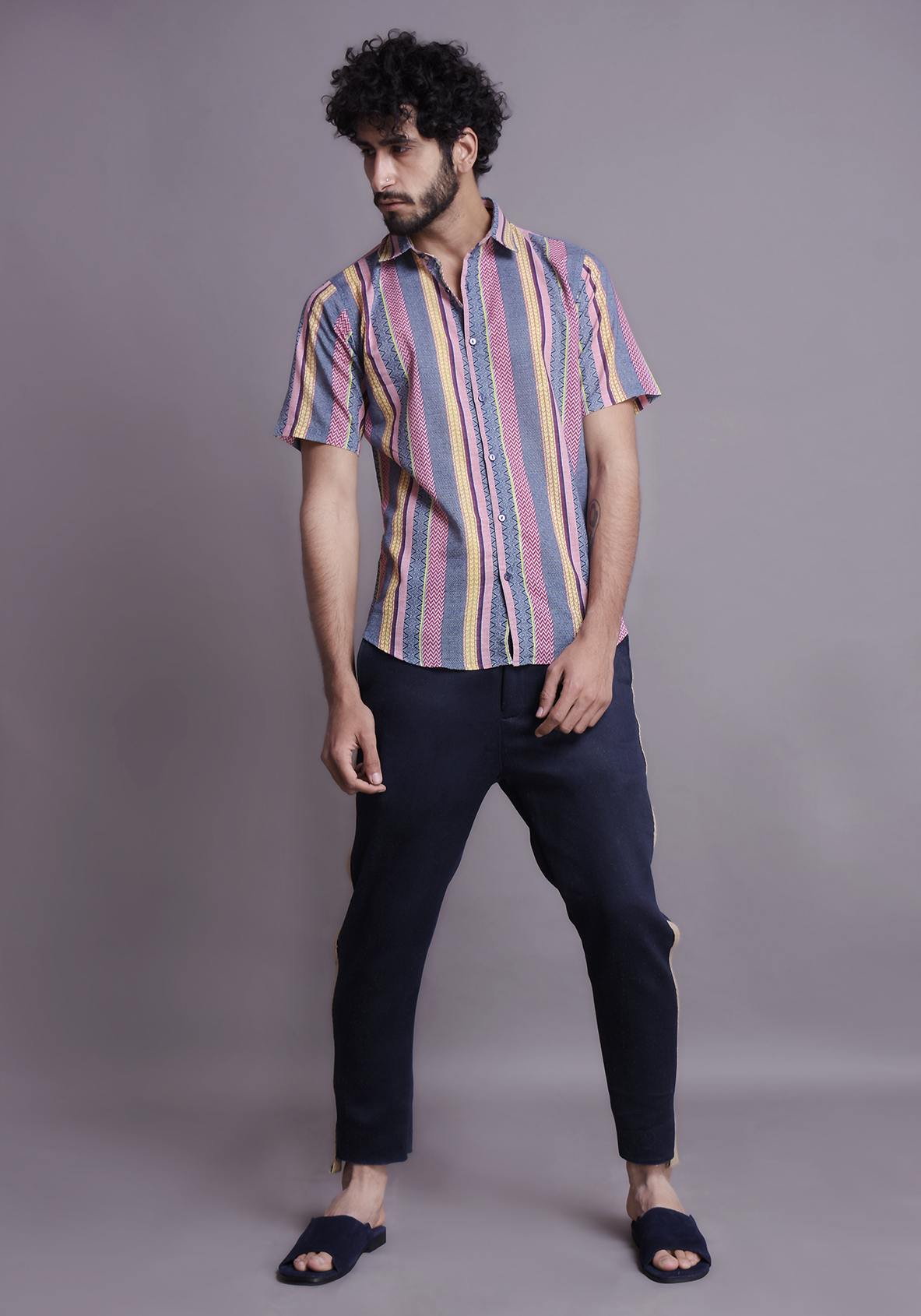 Mens Multicolored striped shirt