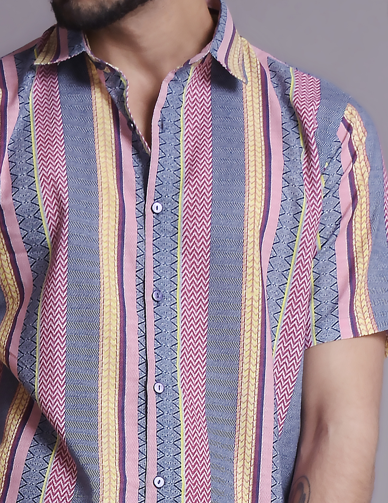 Mens Multicolored striped shirt