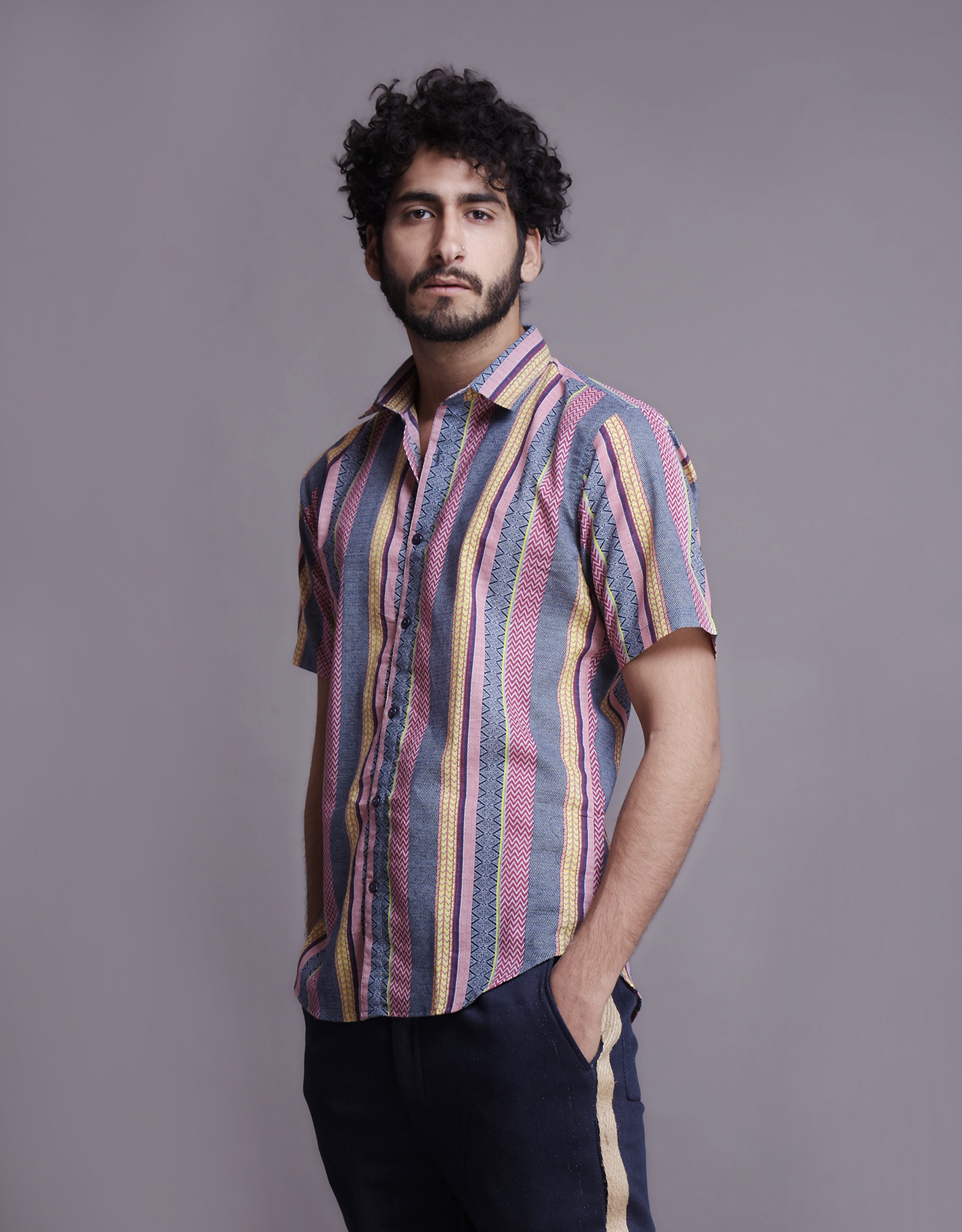 Mens Multicolored striped shirt