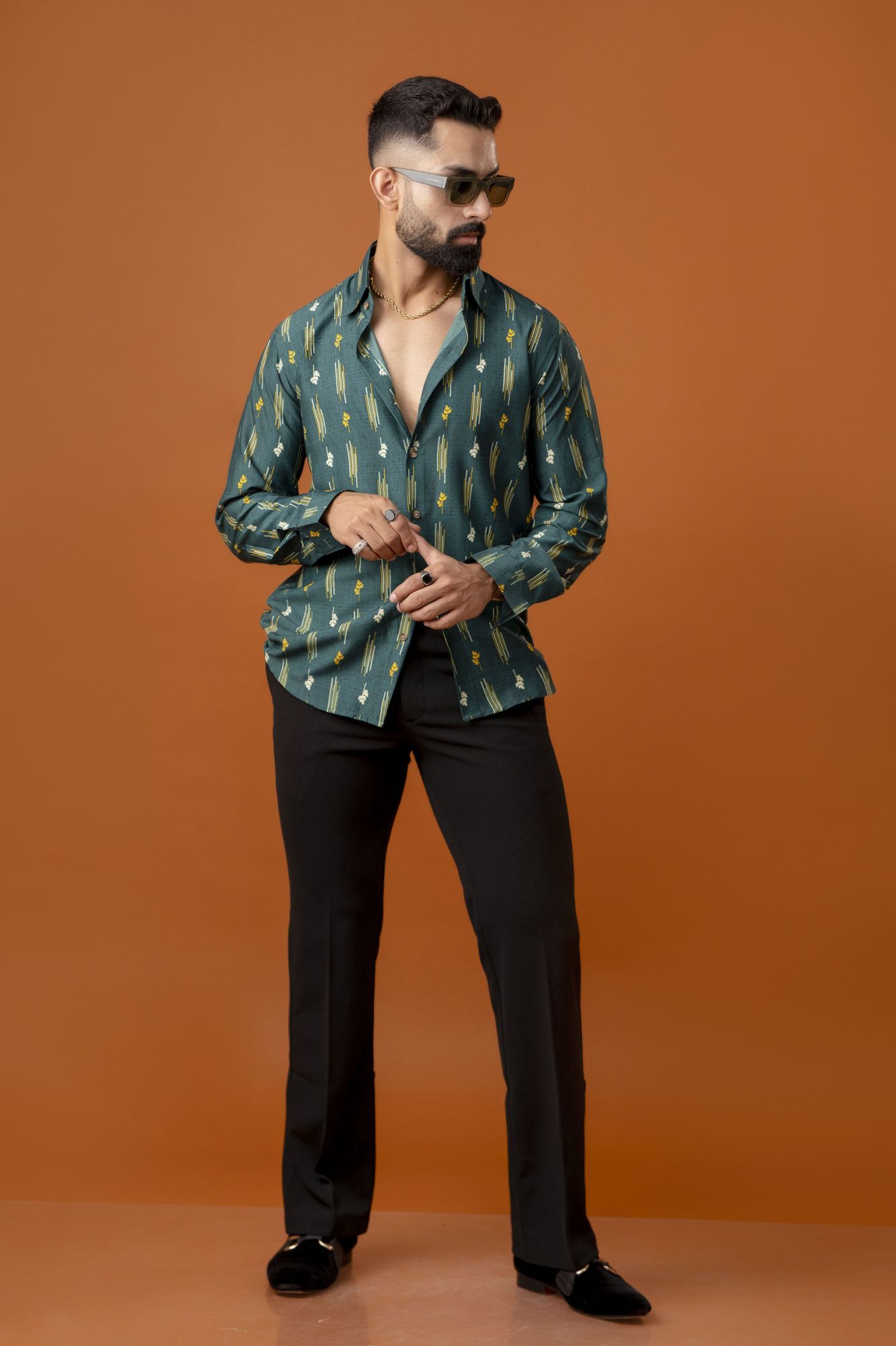 Printed Flowing Shirt In Green