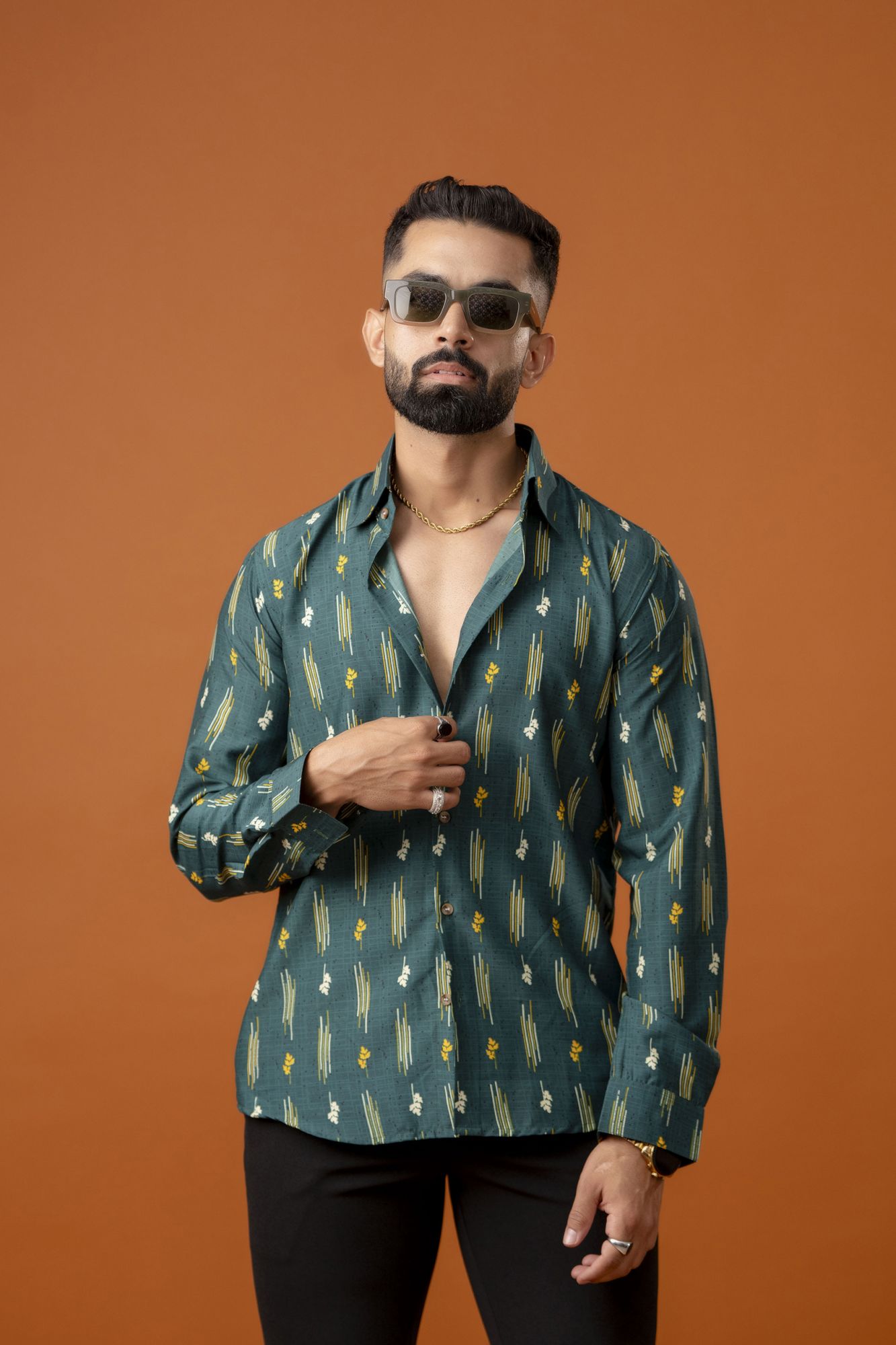 Printed Flowing Shirt In Green