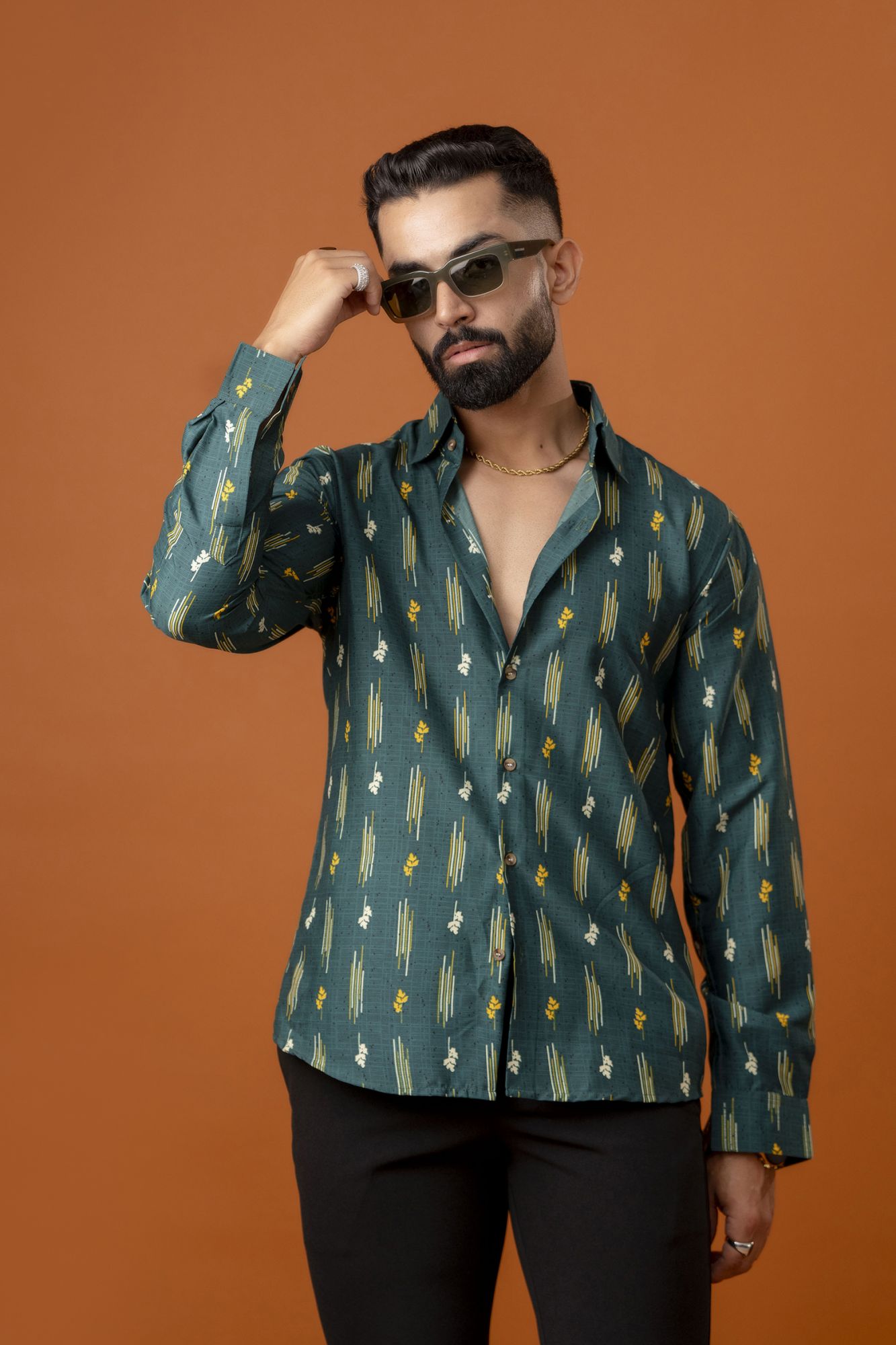 Printed Flowing Shirt In Green