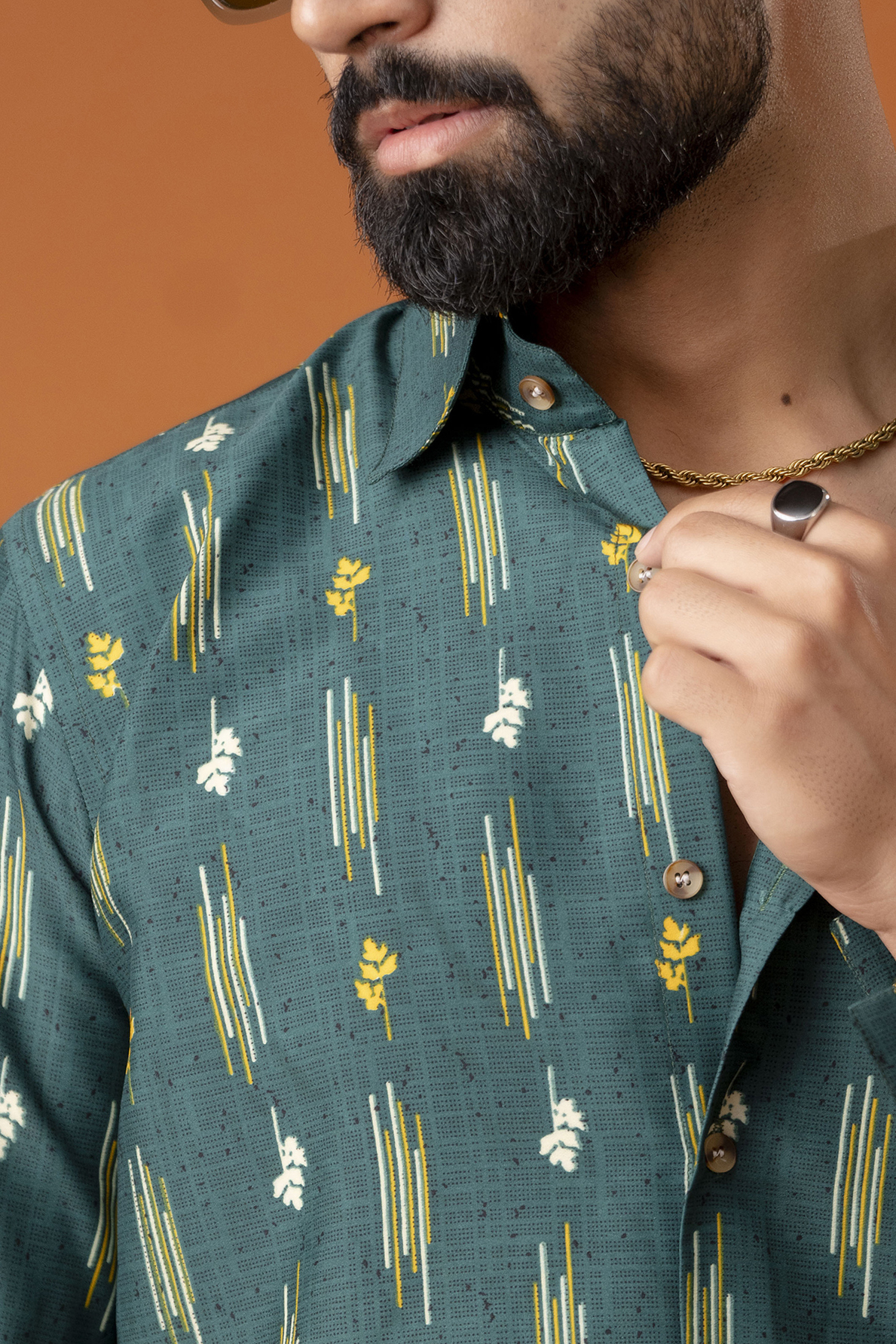 Printed Flowing Shirt In Green