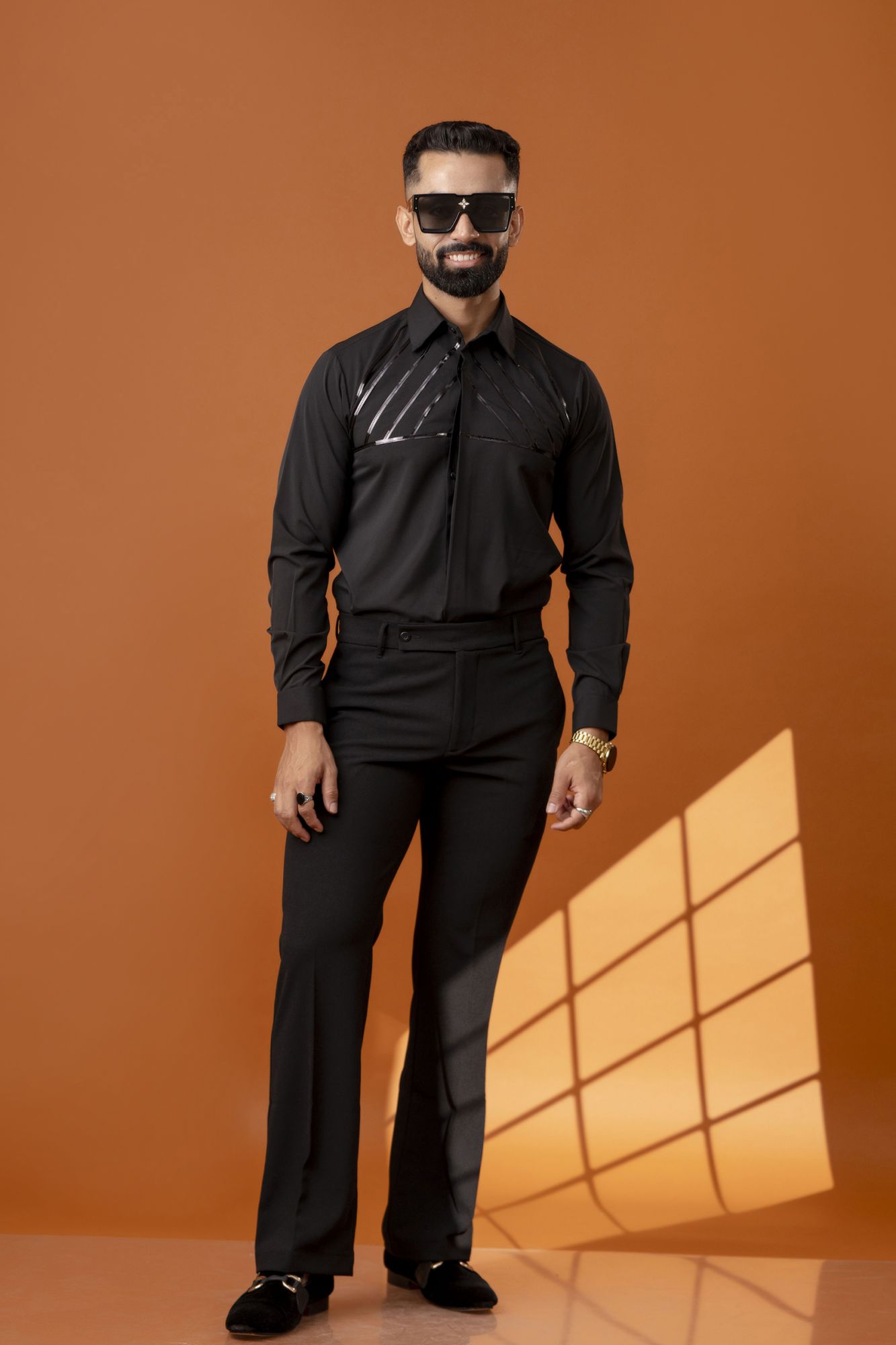 Black Taped Formal Shirt