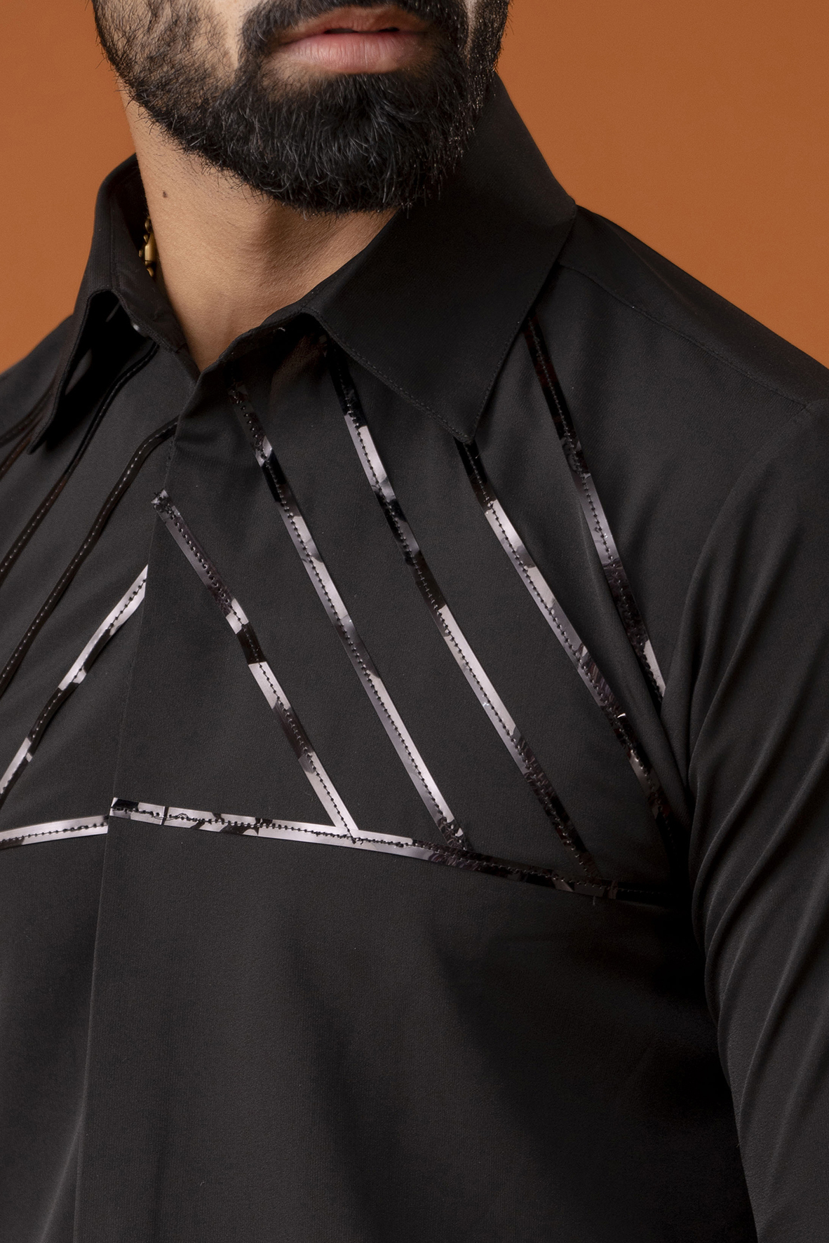 Black Taped Formal Shirt