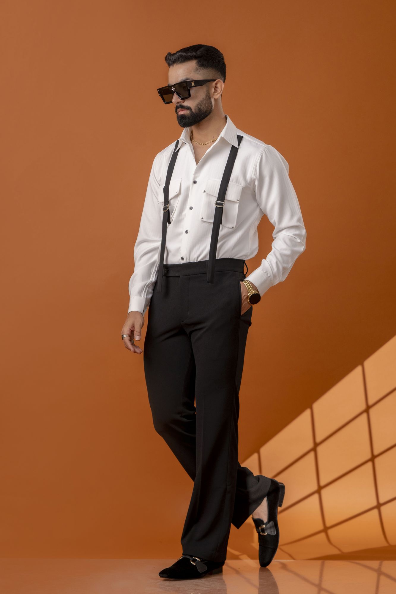 Belted Shirt In White