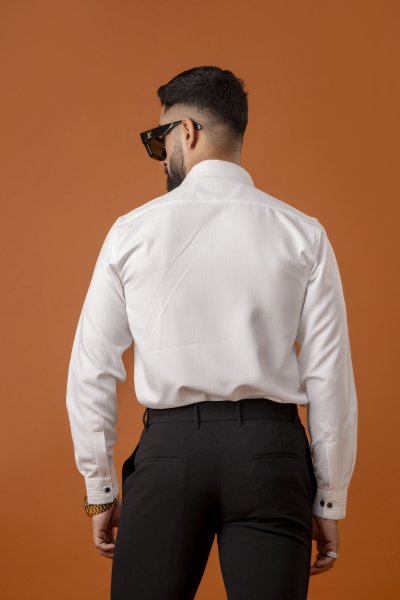 Belted Shirt In White
