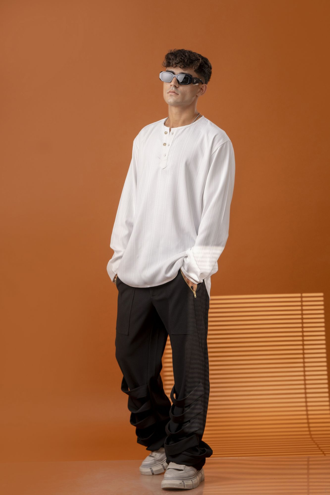 Flowing Linen Short Kurta In White