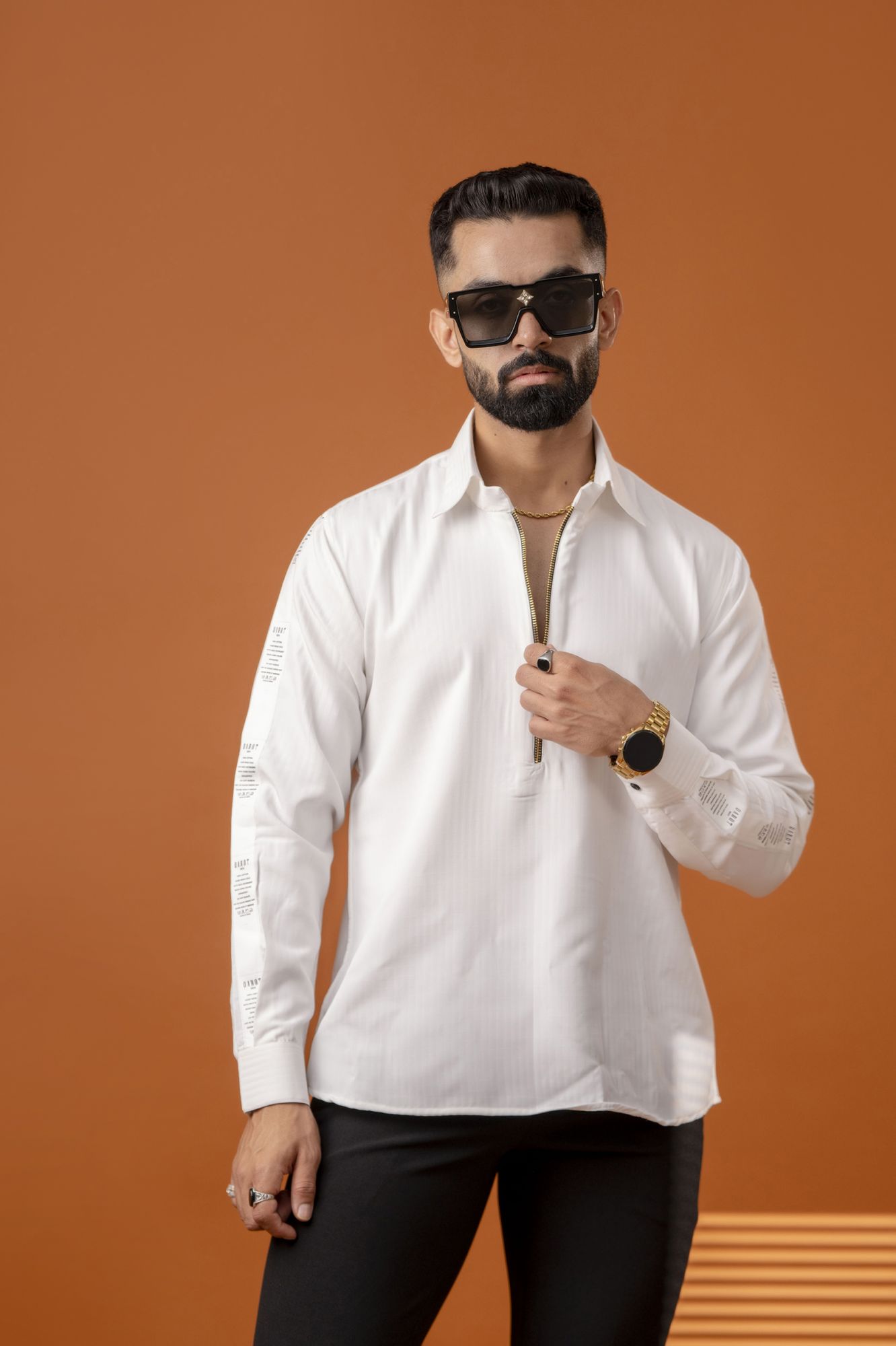 White Chain Up Shirt