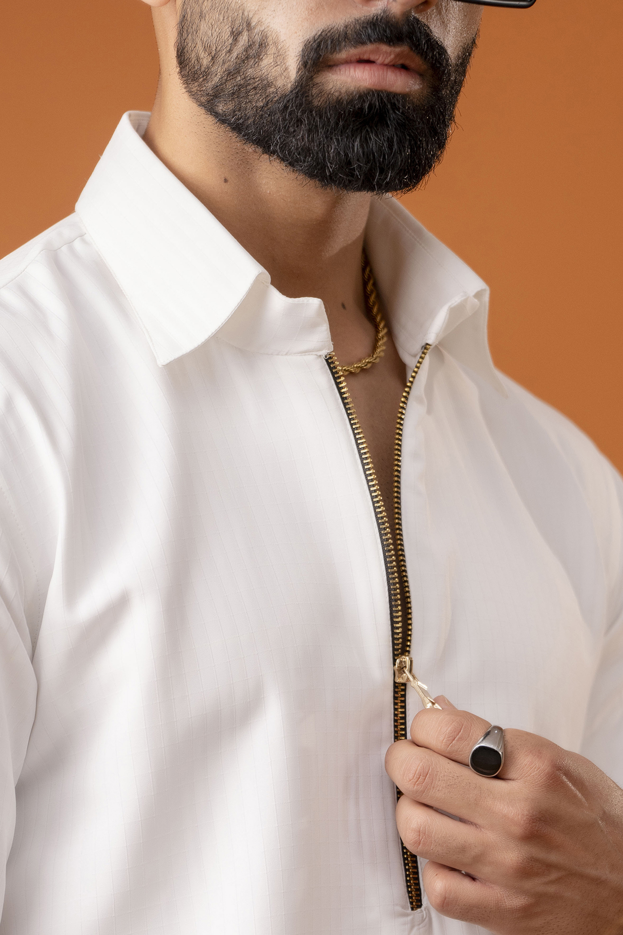 White Chain Up Shirt