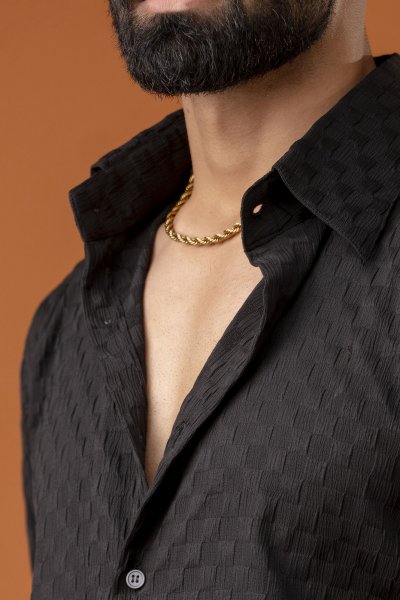 Black Bubble Check Shirt