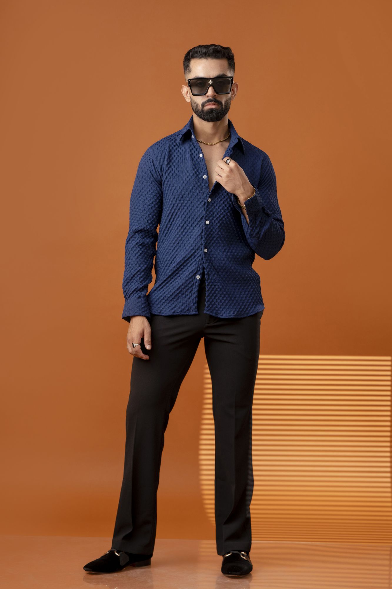 Blue Bubble Check Shirt