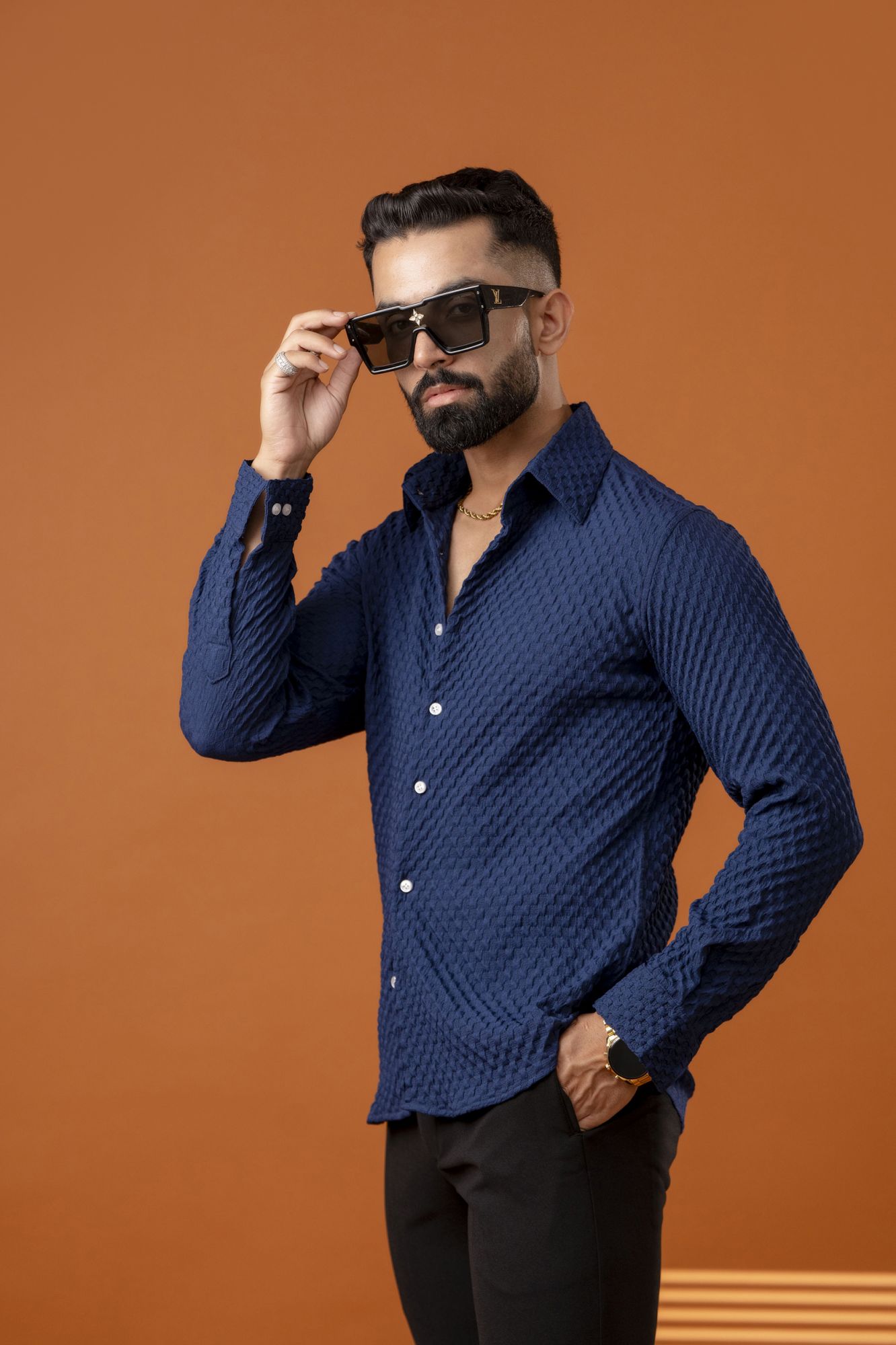 Blue Bubble Check Shirt