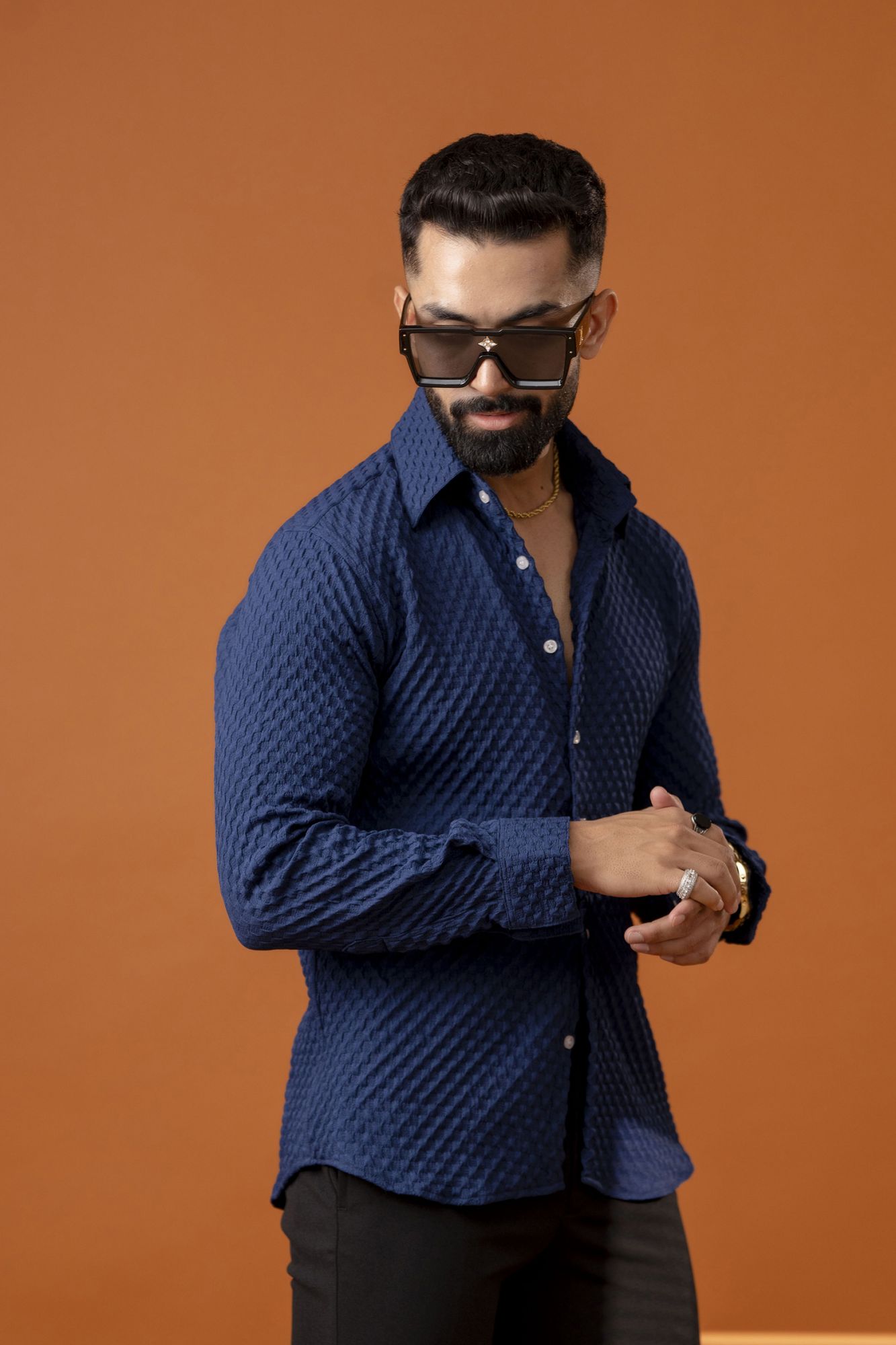 Blue Bubble Check Shirt