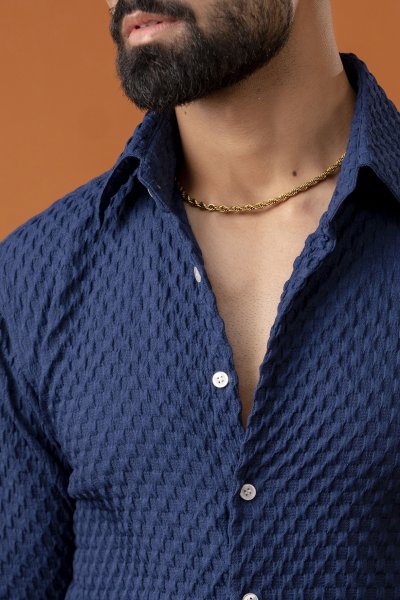 Blue Bubble Check Shirt