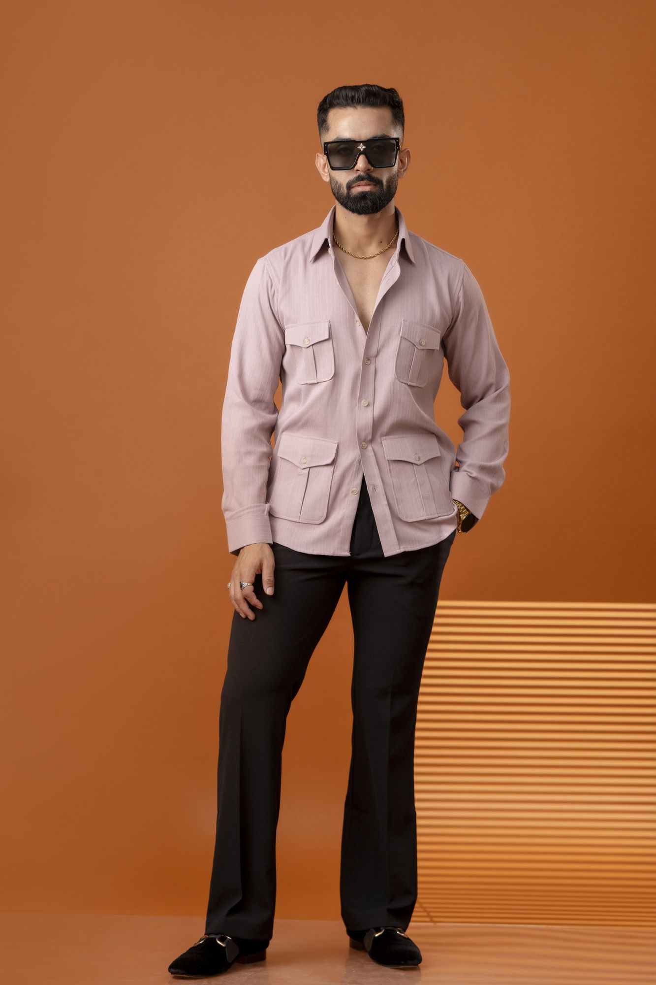 Pink Linen Hunter Shirt