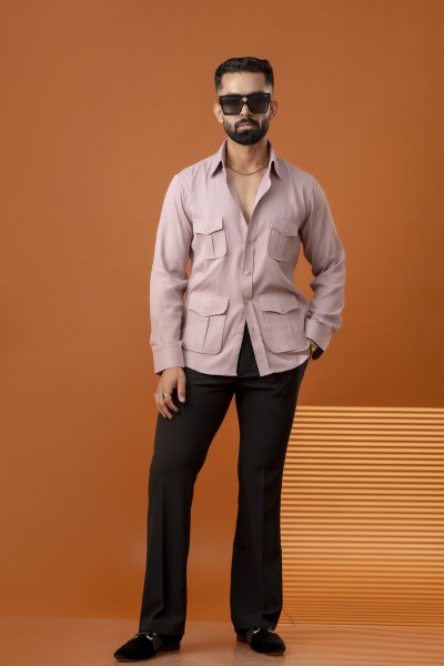 Pink Linen Hunter Shirt