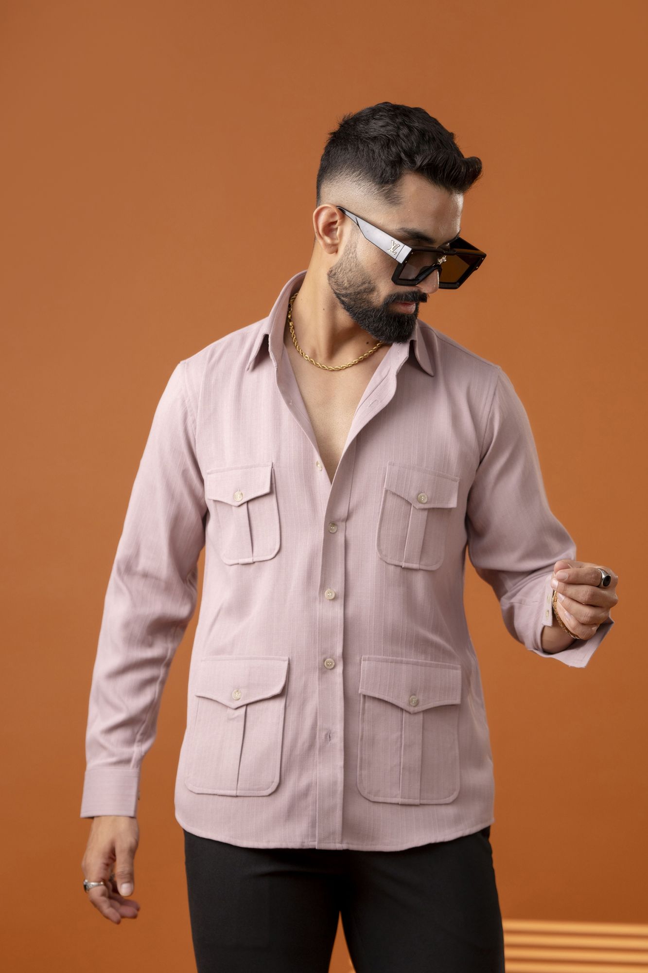 Pink Linen Hunter Shirt