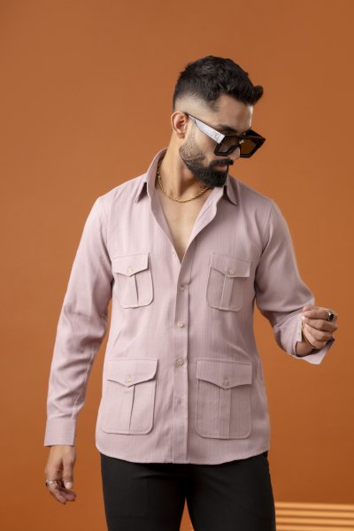 Pink Linen Hunter Shirt