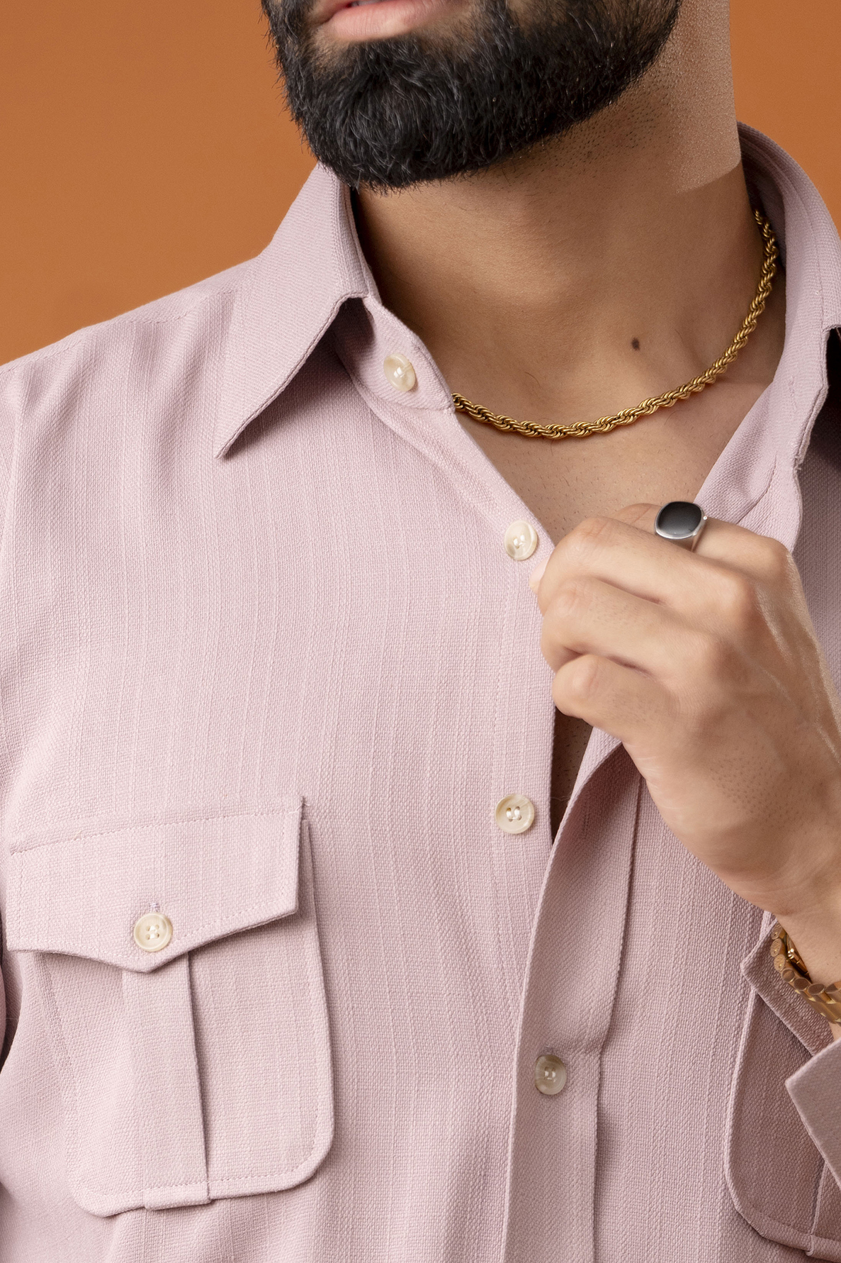 Pink Linen Hunter Shirt