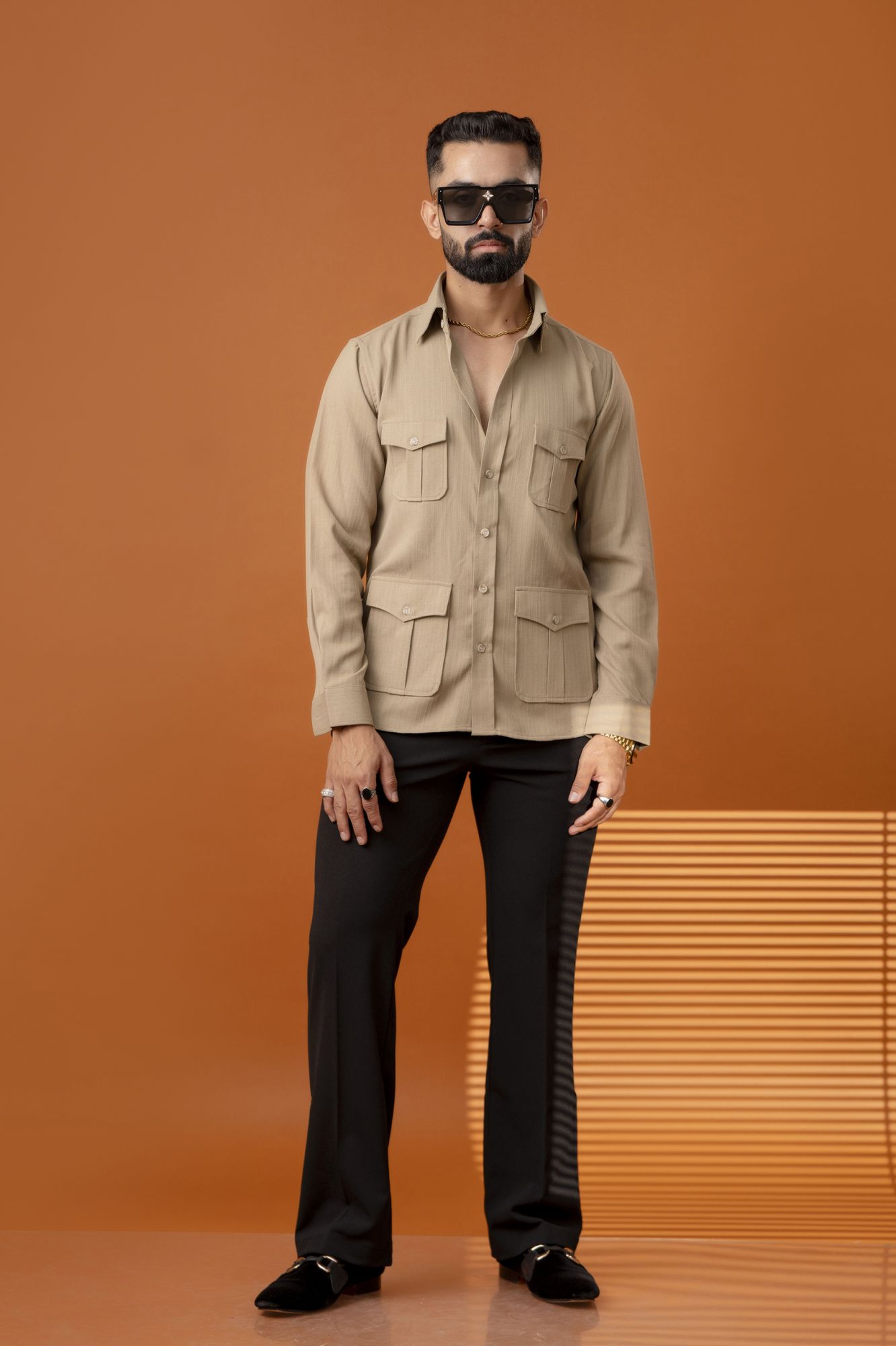 Beige Linen Hunter Shirt