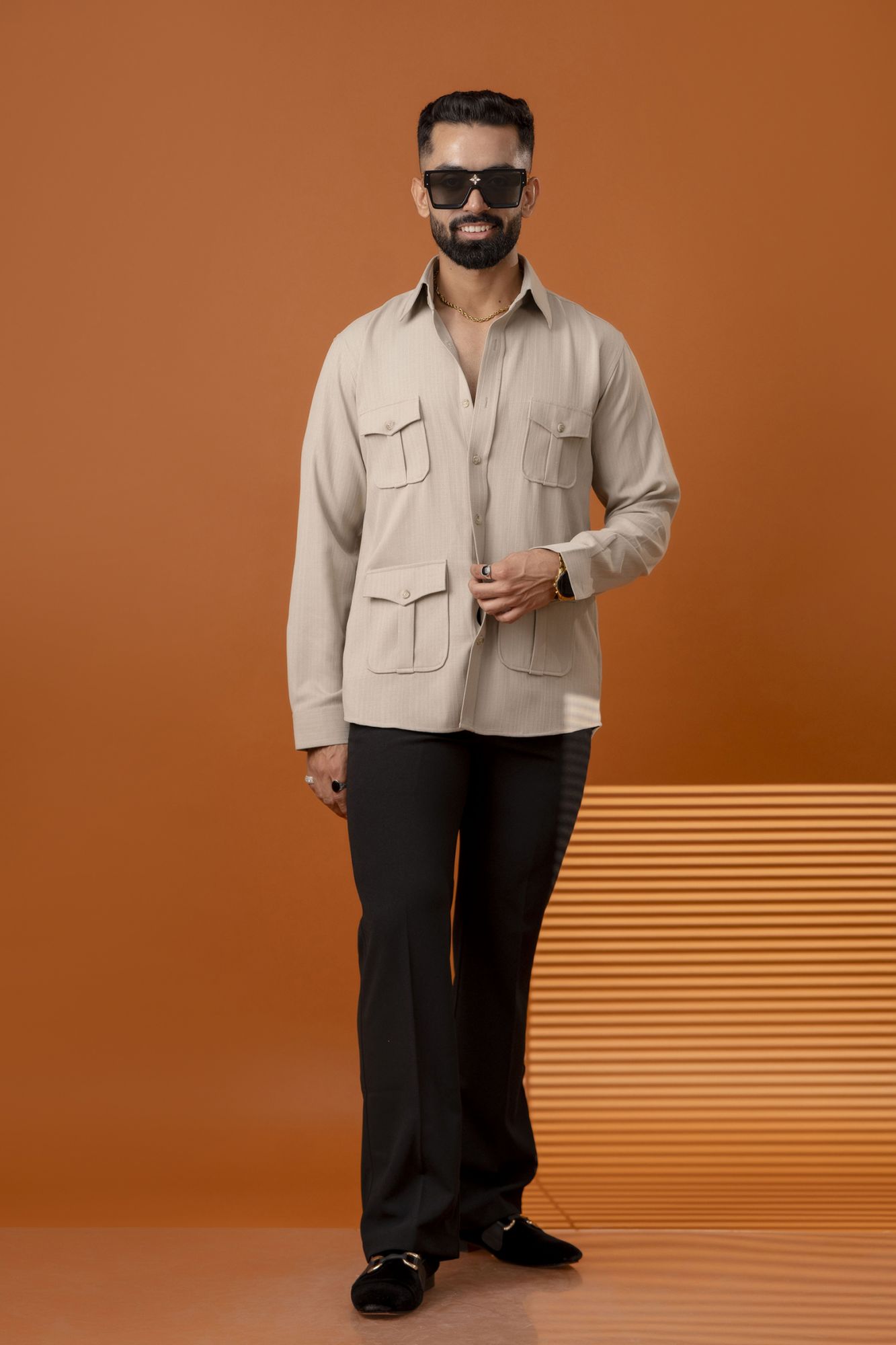 Cream Linen Hunter Shirt