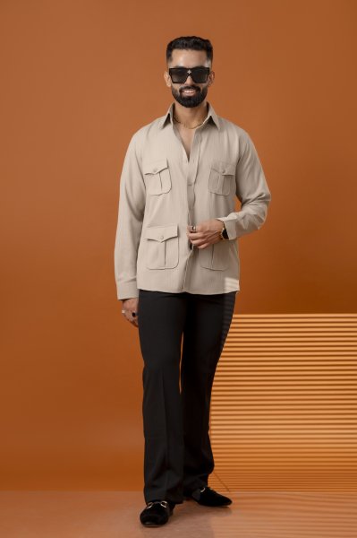 Cream Linen Hunter Shirt