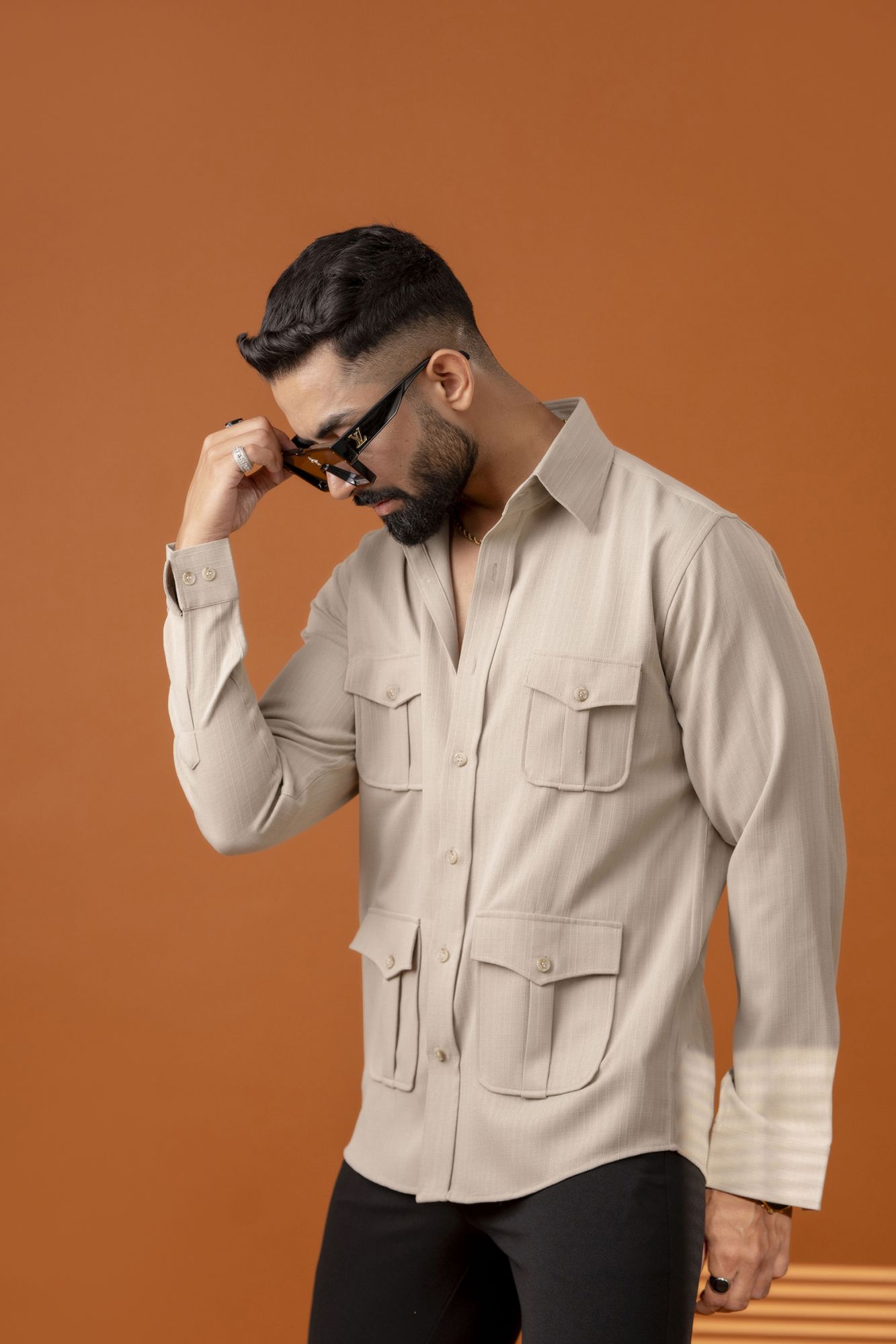 Cream Linen Hunter Shirt