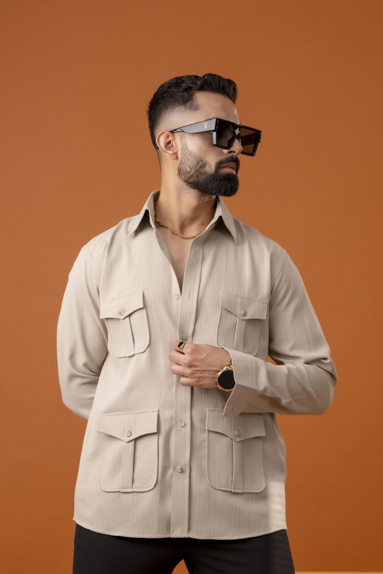 Cream Linen Hunter Shirt