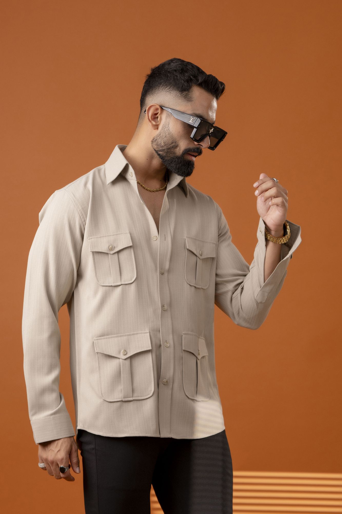 Cream Linen Hunter Shirt