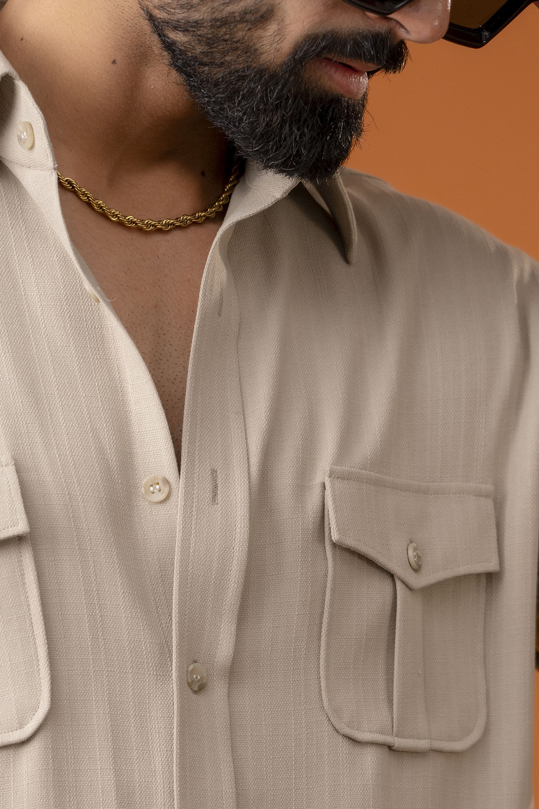 Cream Linen Hunter Shirt