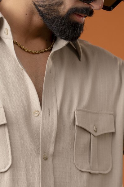 Cream Linen Hunter Shirt