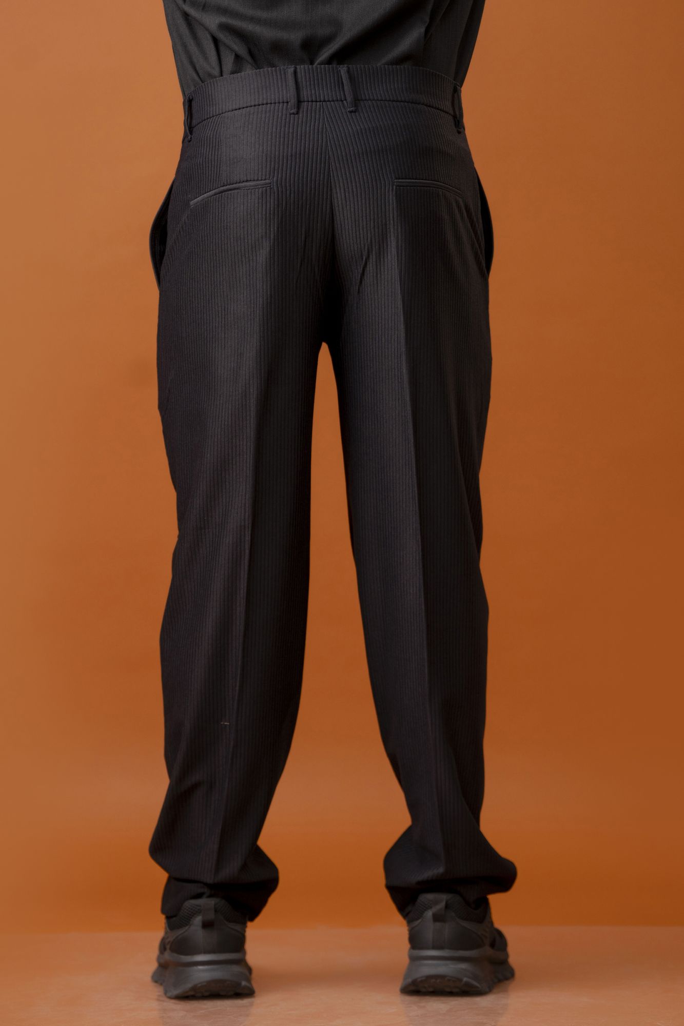 Black Corduroy Parallel Fit Pants