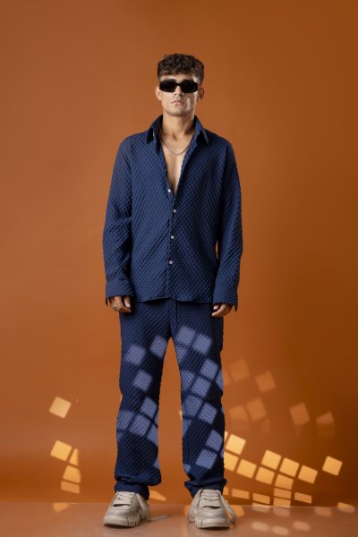 Blue Bubble Check Shirt