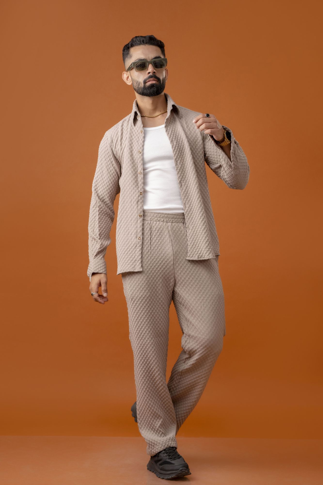 Brown Bubble Check Shirt