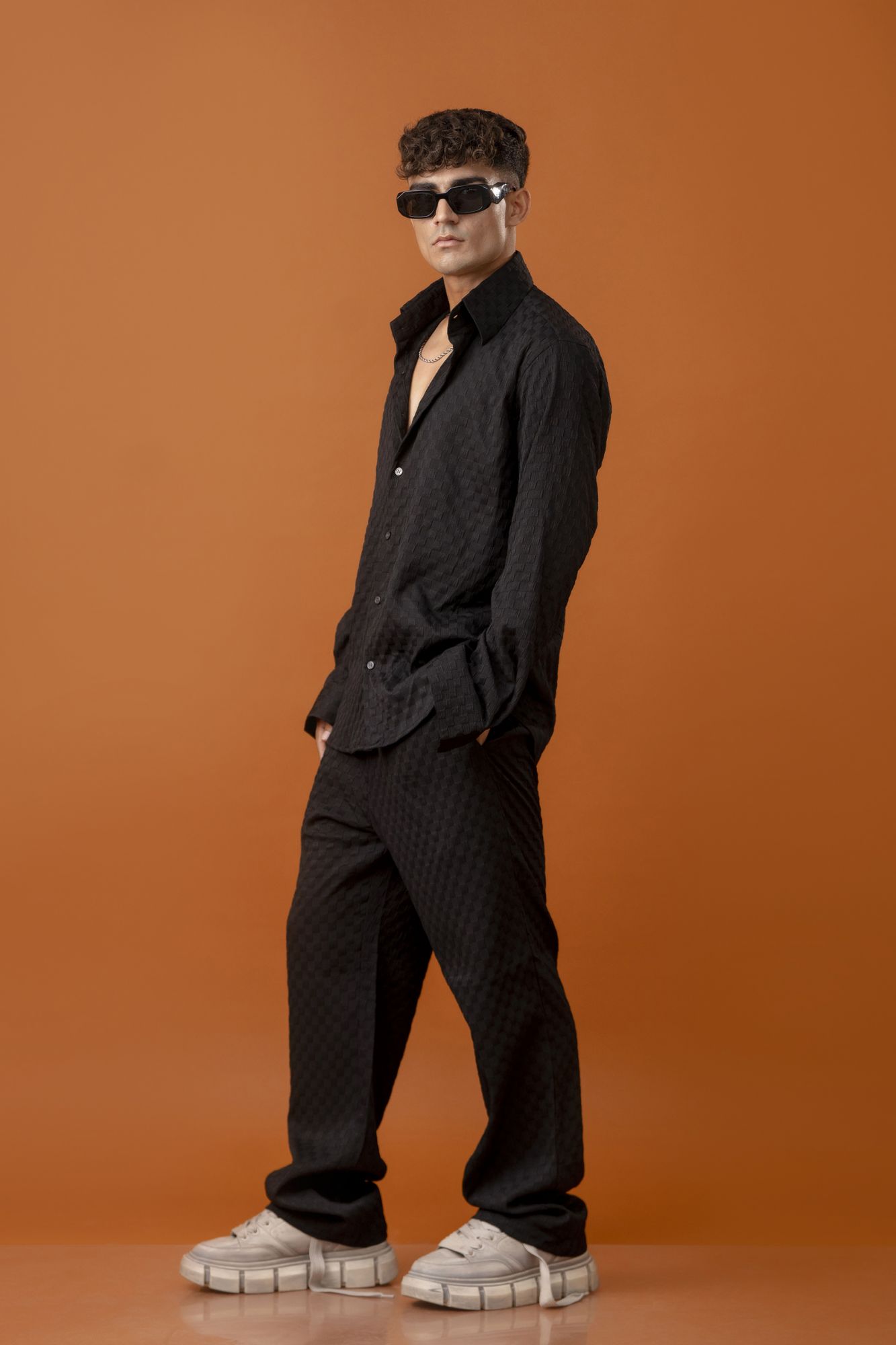 Black Bubble Check Shirt