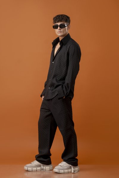 Black Bubble Check Shirt