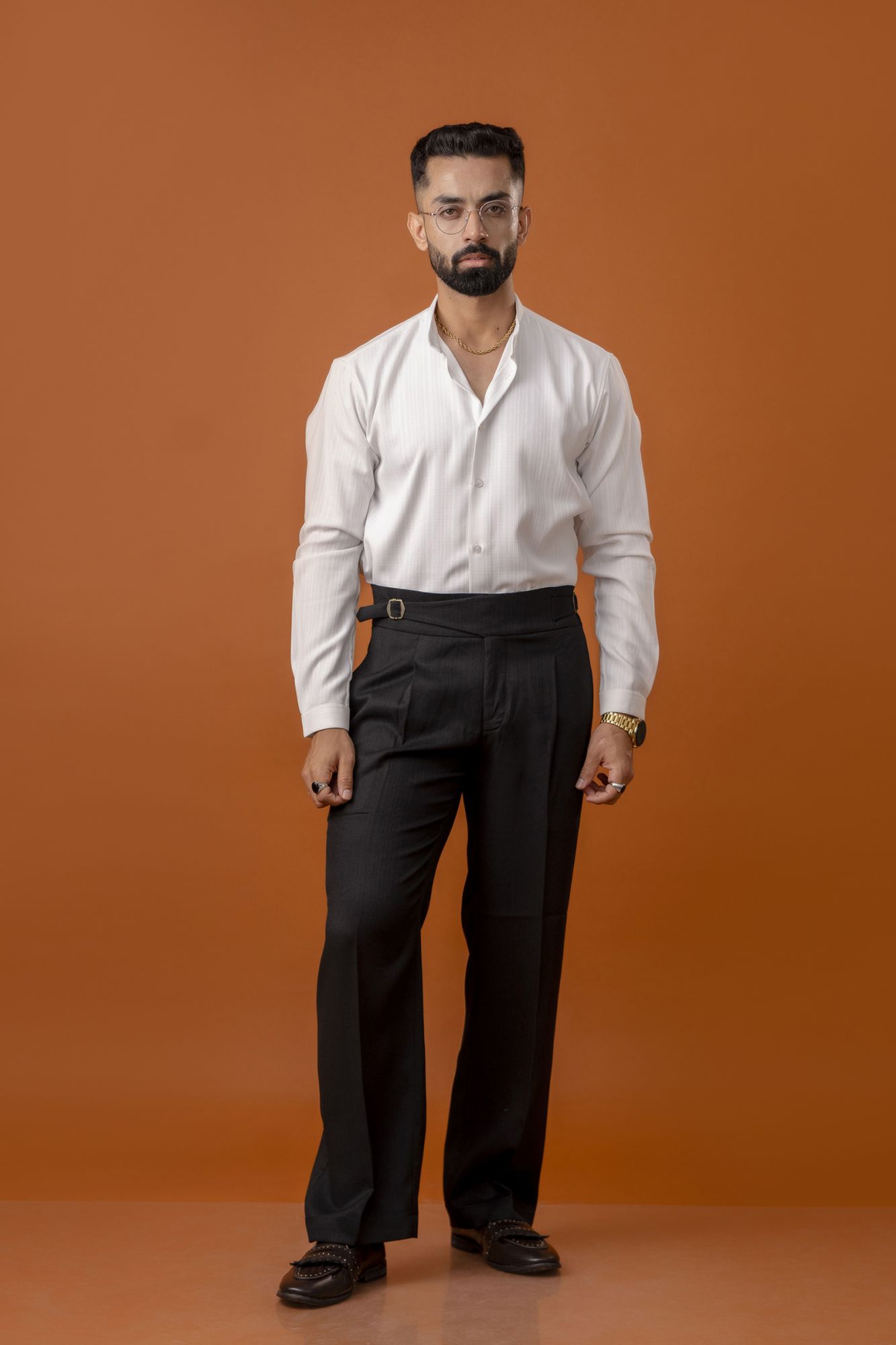 Mandarin Malai Linen Shirt In White