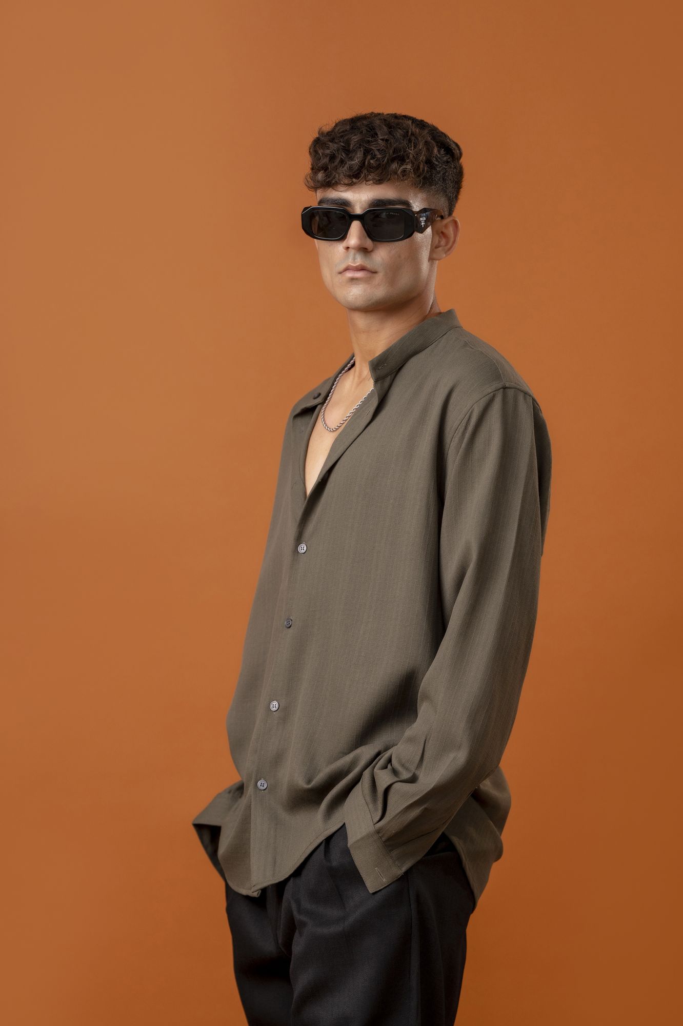 Malai Linen Shirt In Olive