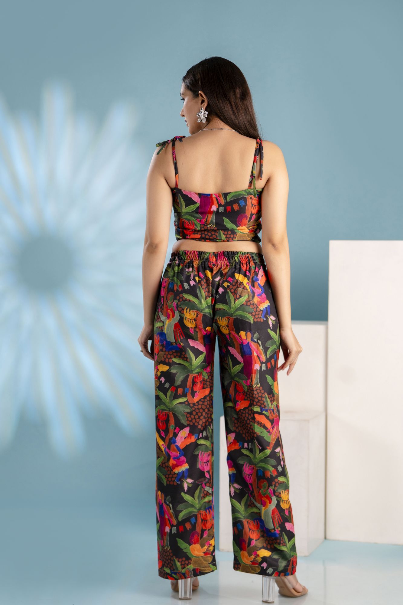 Black Printed Floral Co-ord Set