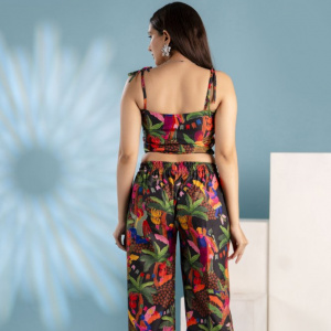 Black Printed Floral Co-ord Set