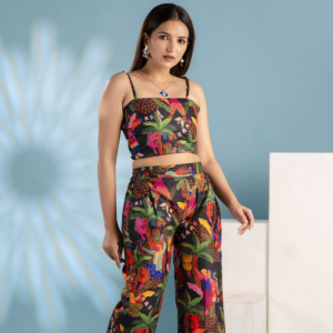 Black Printed Floral Co-ord Set