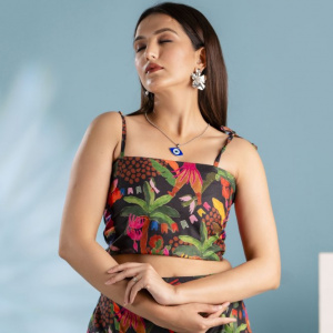 Black Printed Floral Co-ord Set